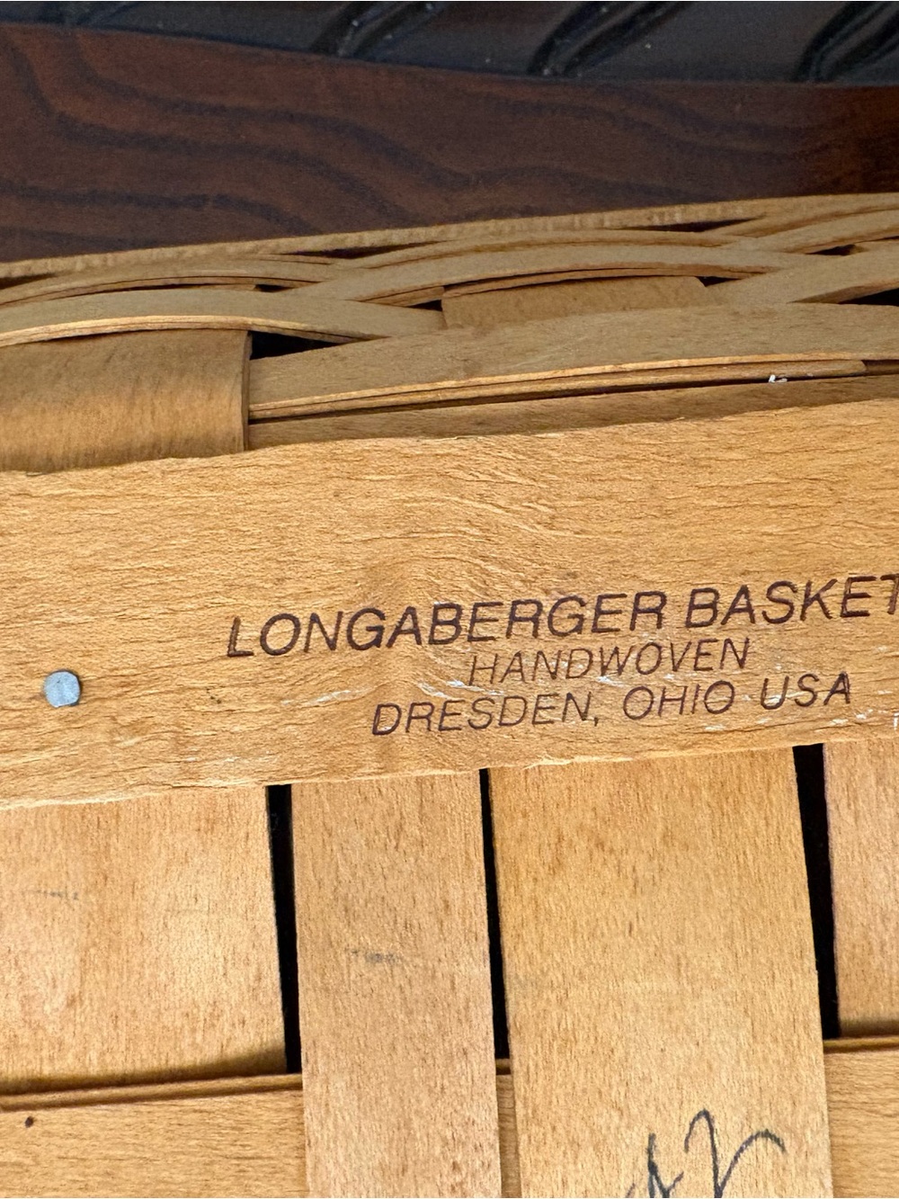 Longaberger Natural Brown Handwoven Wood Basket - Picture 3 of 8